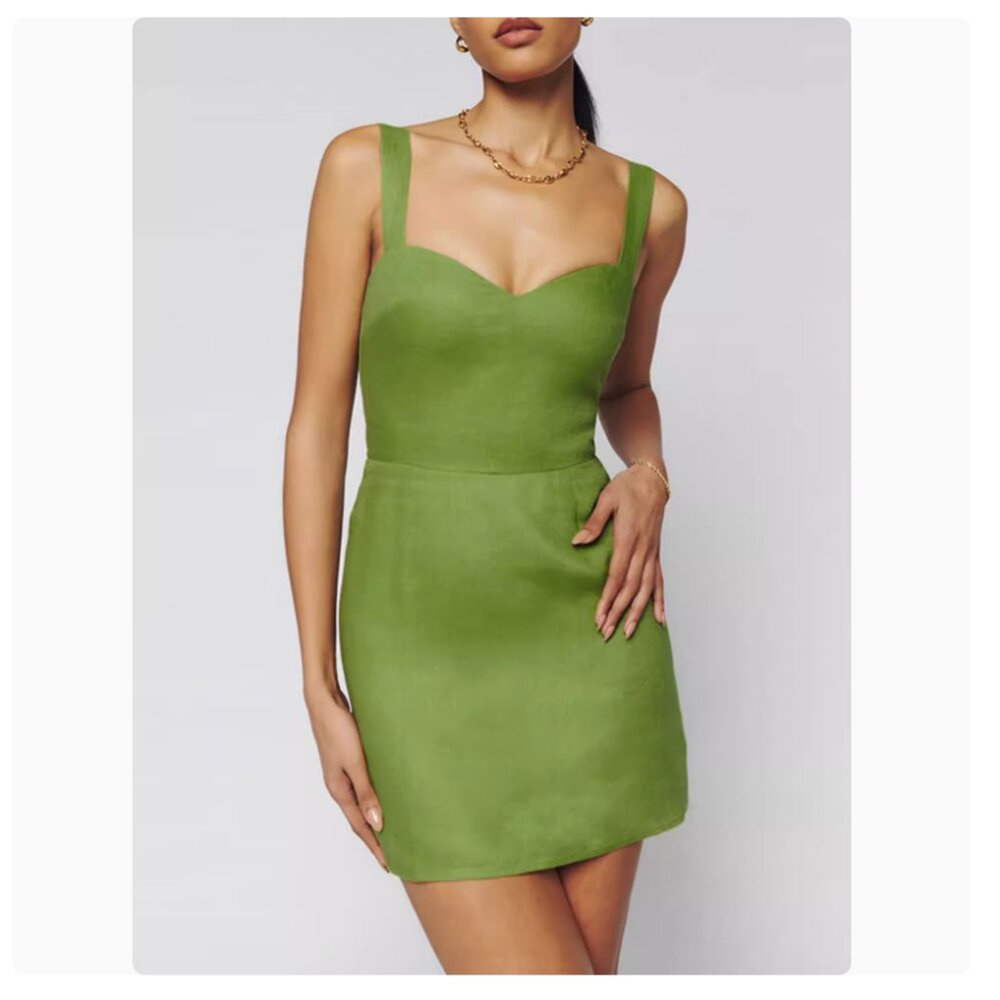miso linen dress Reformation | Dresses | Reformation Miso Linen Mini Dress In Green